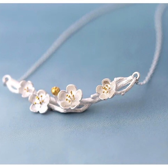 “Hopeful” Japanese CherryBlossom Oriental Necklace - Picture 1 of 12